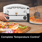 Portable Professional Outdoor Pizza Oven Used on Gas or Charcoal BBQ Grill with Pizza and Wooden Handle