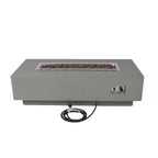 Granville Outdoor Fire Pit 60 In. X 27 In. Rectangular Concrete Propane Fire Table with Lava Rocks and Cover