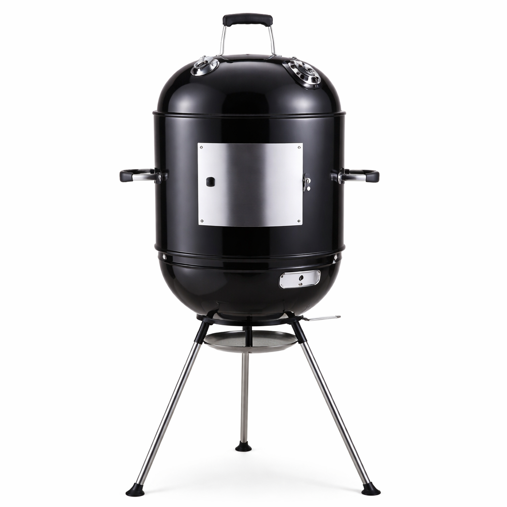 4-In-1 Vertical Smoker and Charcoal Kettle Grill, 18 Inch Outdoor Grill, 600 SQ. in Cooking Area, Built-In Temperature Gauge, BBQ Grill for Camping, Picnics - 810-36014