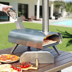 12" Wood Pellet Pizza Oven, Black/Silver, Compatible with Gas Burner and Electric Heater Accessories (Sold Separately)