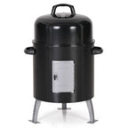 17-Inch Vertical Charcoal Smoker Grills 2 in 1 BBQ Grill & Smoker, Black