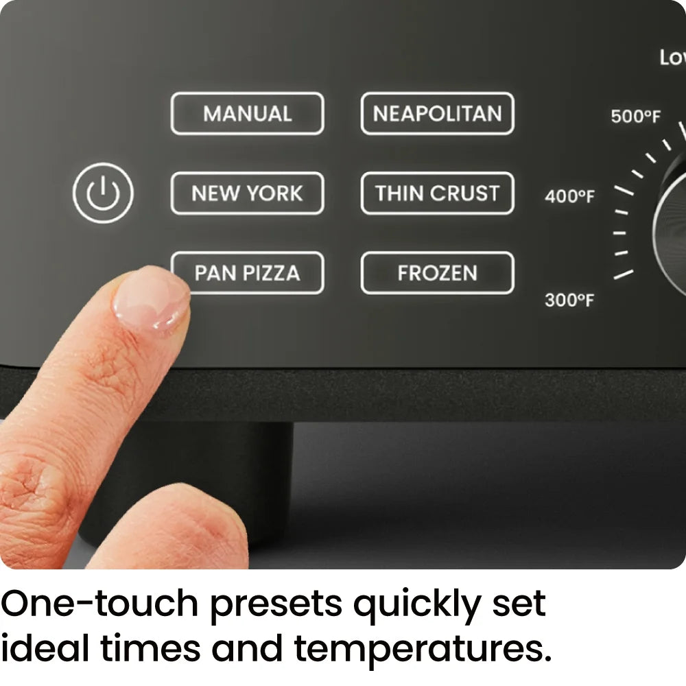 High Heat Indoor Electric Pizza Oven - Makes 12 Inch Pizzas, 800°F Max Temp - Black