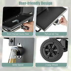 Outdoor Patio Barbecue Cooker, Outdoor Grills,Outdoor BBQ Charcoal Grill with 2 Foldable Side Table and Wheels