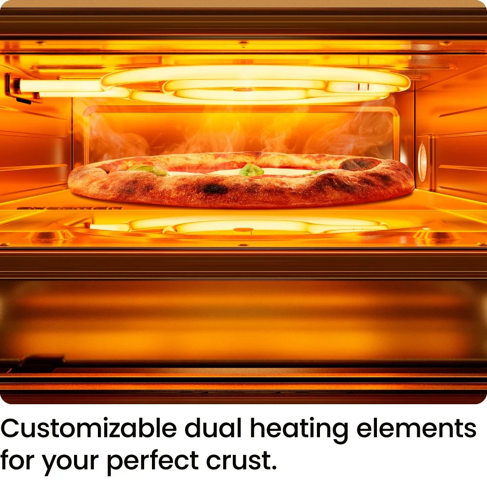 High Heat Indoor Electric Pizza Oven - Makes 12 Inch Pizzas, 800°F Max Temp - Black