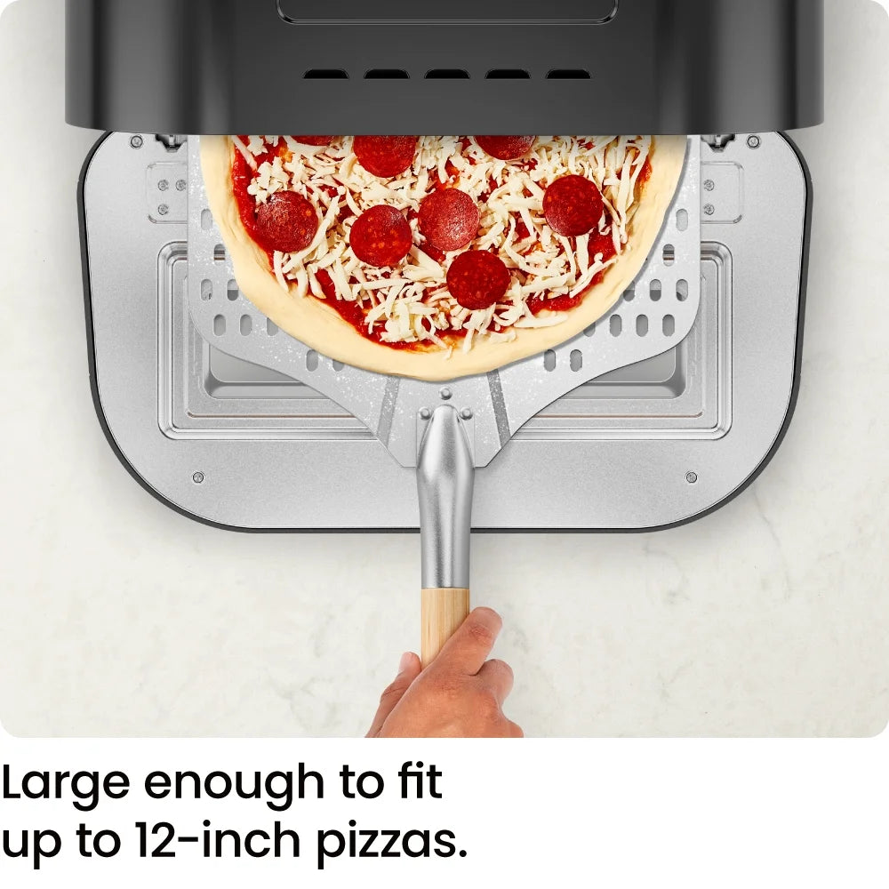 High Heat Indoor Electric Pizza Oven - Makes 12 Inch Pizzas, 800°F Max Temp - Black