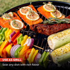 4-In-1 Vertical Smoker and Charcoal Kettle Grill, 18 Inch Outdoor Grill, 600 SQ. in Cooking Area, Built-In Temperature Gauge, BBQ Grill for Camping, Picnics - 810-36014