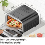 High Heat Indoor Electric Pizza Oven - Makes 12 Inch Pizzas, 800°F Max Temp - Black