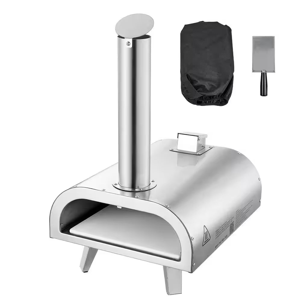 Pizza Oven Outdoor, 12 In. Pellet Pizza Oven, Portable Pizza-Stove, Wood Fired Stainless Steel Pizza-Maker
