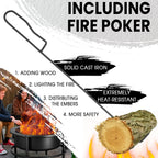 52'' Large Fire Pits for Outside, 4 in 1 Expandable Firepit Stove for BBQ & Party, Cold-Rolled Steel Fire Pit Tables with BBQ Net, Poker, Grill Brush and Protective Cover