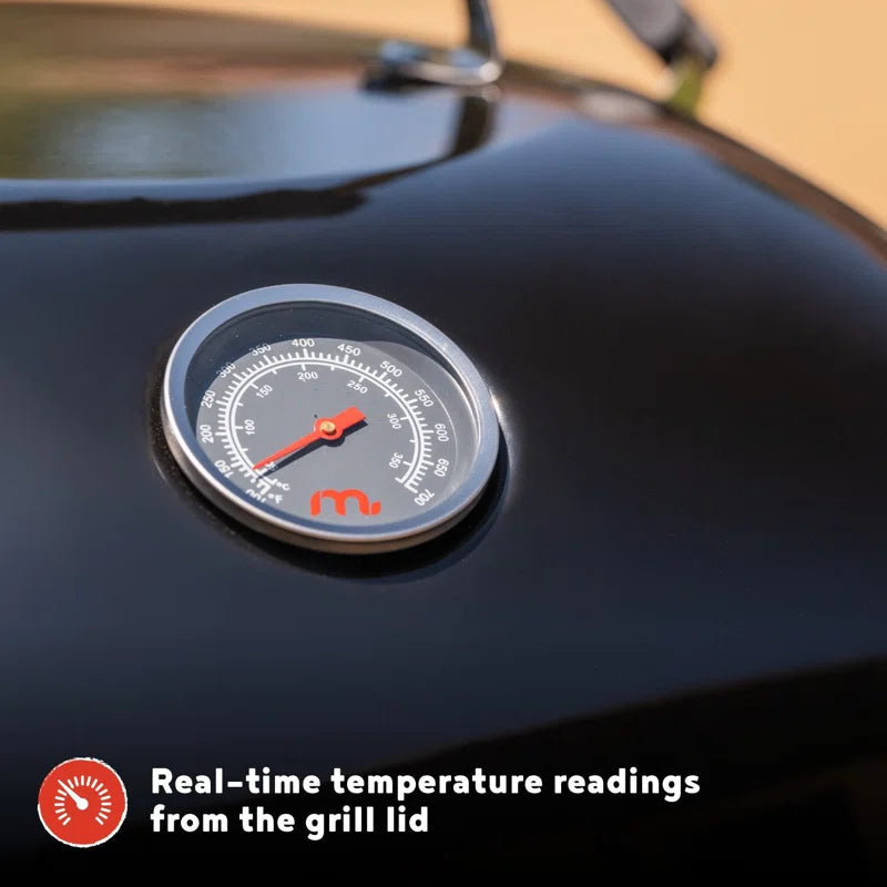 4-In-1 Vertical Smoker and Charcoal Kettle Grill, 18 Inch Outdoor Grill, 600 SQ. in Cooking Area, Built-In Temperature Gauge, BBQ Grill for Camping, Picnics - 810-36014