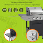Propane Grill 3 Burner Barbecue Grill Stainless Steel Gas Grill with Side Burner & Grill Cover