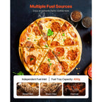 Pizza Oven Outdoor, 12 In. Pellet Pizza Oven, Portable Pizza-Stove, Wood Fired Stainless Steel Pizza-Maker