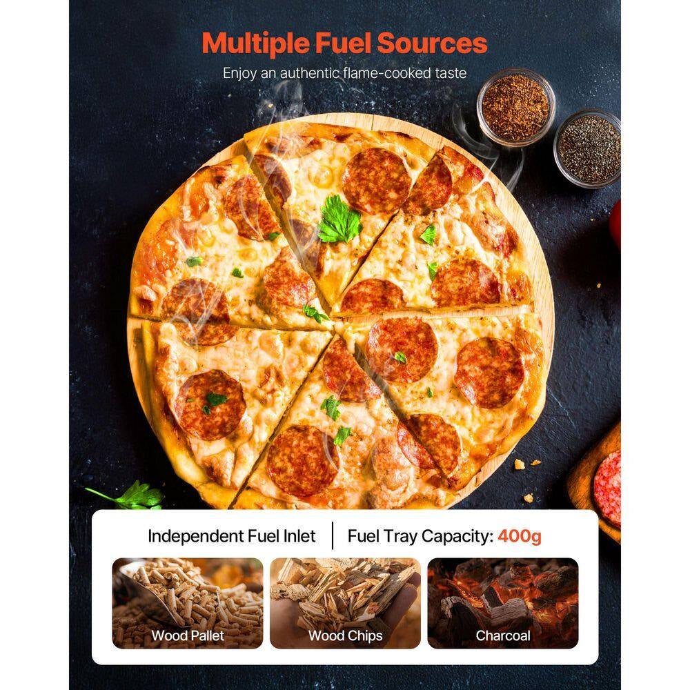 Pizza Oven Outdoor, 12 In. Pellet Pizza Oven, Portable Pizza-Stove, Wood Fired Stainless Steel Pizza-Maker