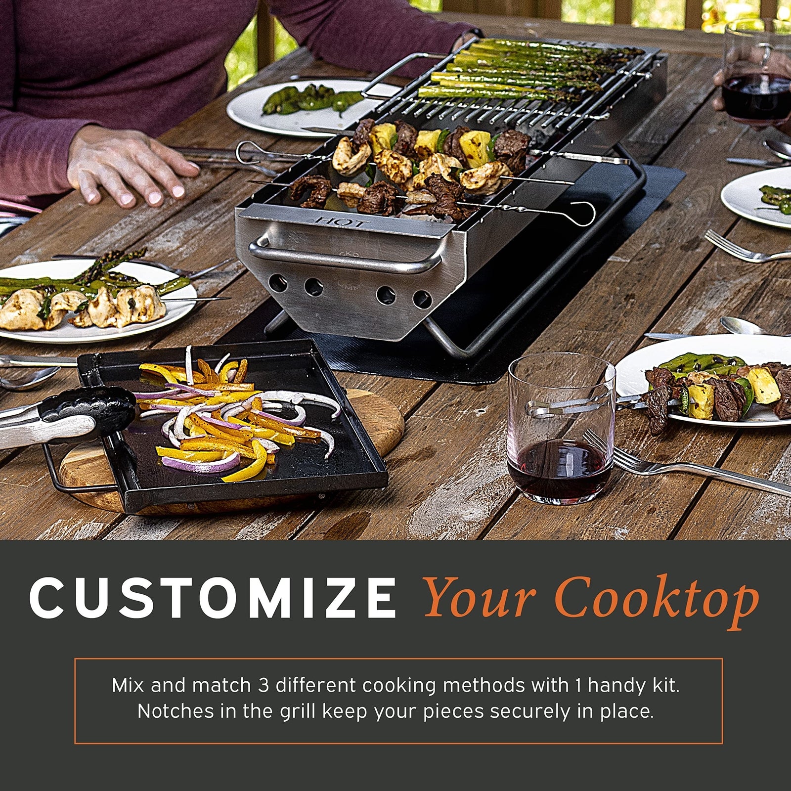 Hibachi Grill Outdoor - Yakitori Grill - Japanese Grill Tabletop Charcoal Gri...