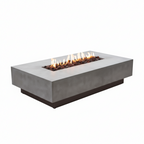 Hampton Concrete Fire Pit 56" X 32" Outdoor Patio Firepit Includes Lava Rocks Modern Fire Pits & Outdoor Fireplaces for Garden, Deck, Indoor & Outdoor Heating
