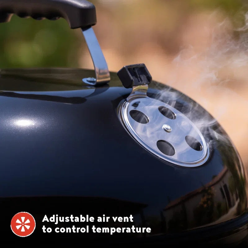 4-In-1 Vertical Smoker and Charcoal Kettle Grill, 18 Inch Outdoor Grill, 600 SQ. in Cooking Area, Built-In Temperature Gauge, BBQ Grill for Camping, Picnics - 810-36014